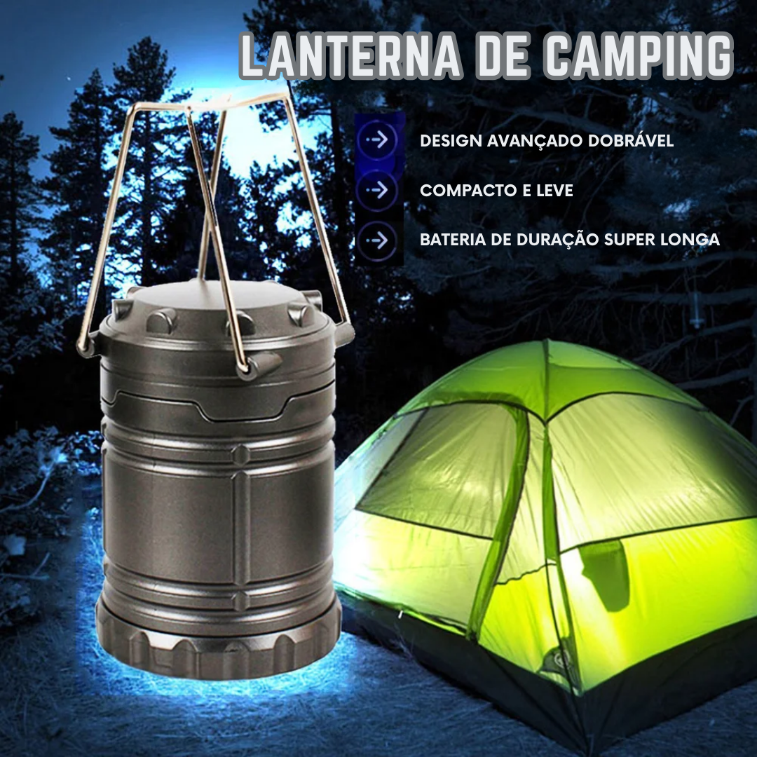 Luminária LED pop-up para acampamento
