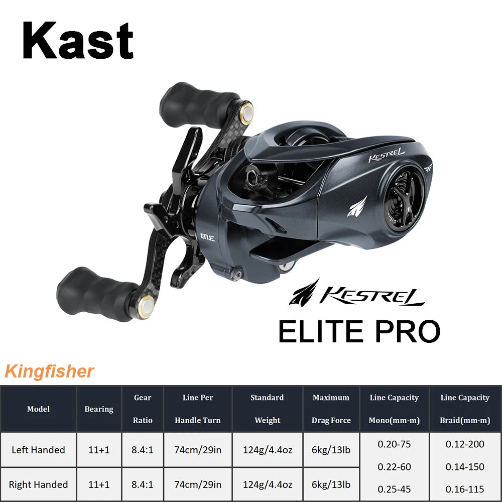 Carretilha Kastking Kestrel Elite, Drag 6 KG - 11+1 - 8.4:1
