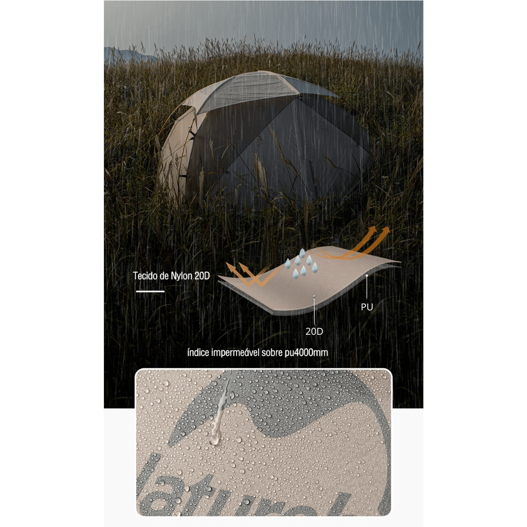 Barraca 20D Nylon 2 Pessoas Ultraleve À Prova D'Água - Naturehike