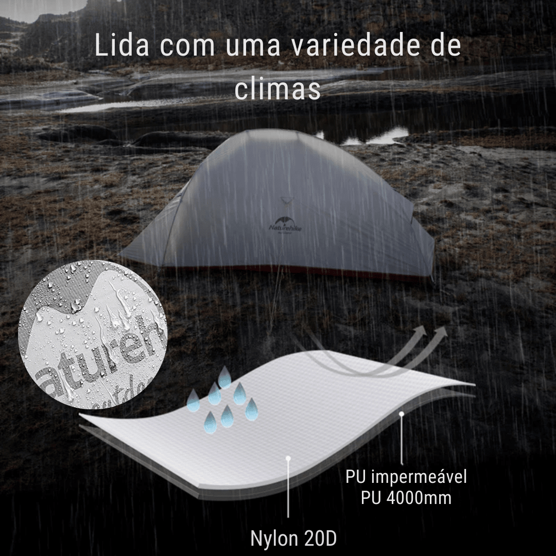 Barraca Camping/Trekking Ultraleve Impermeável PU4000mm - Naturehike