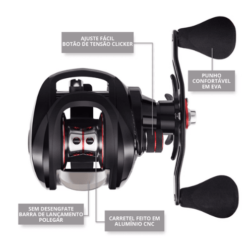 Carretilha Piscifun Torrent - 8.1 KG - 7.1:1