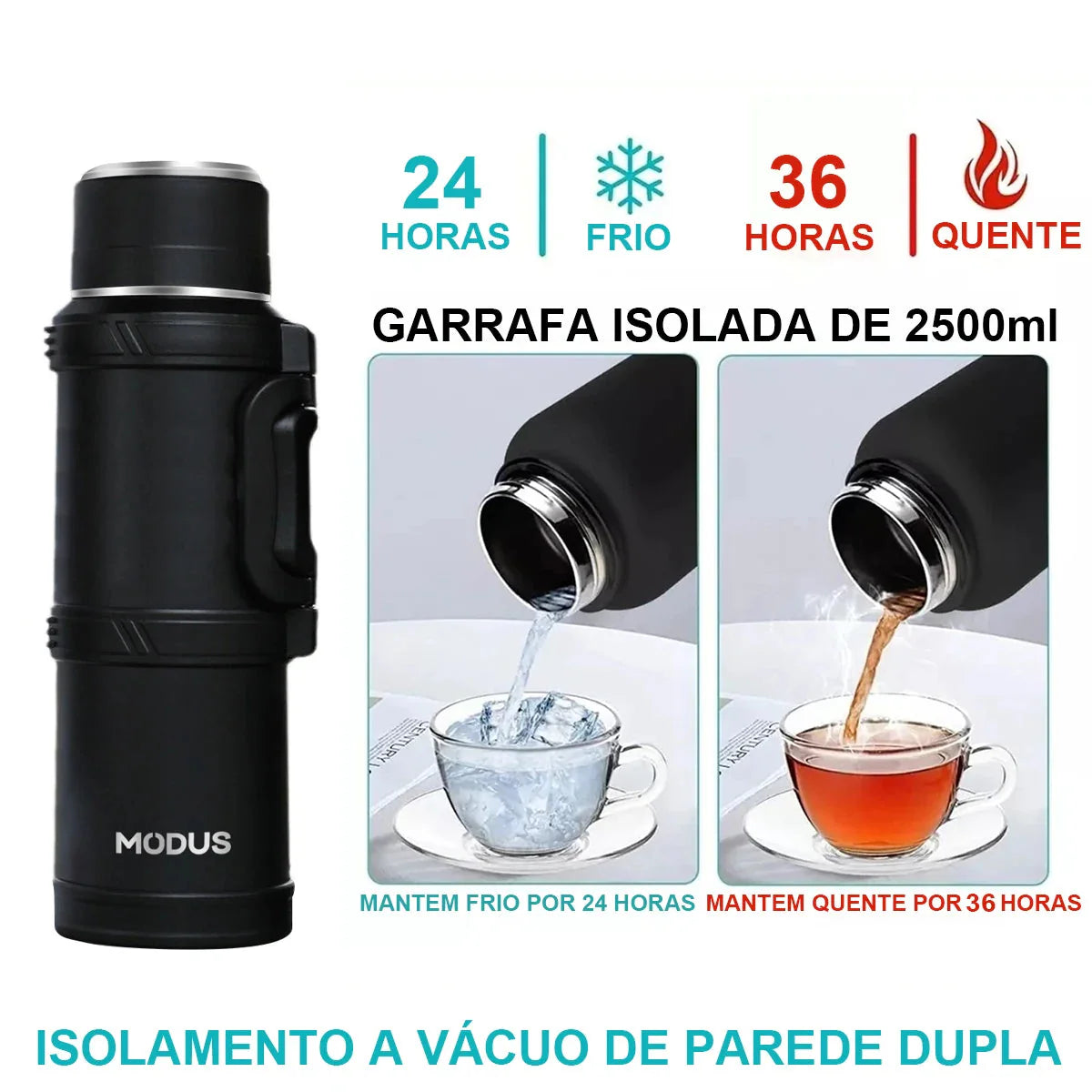 Garrafa térmica de aço inoxidável isolada a vácuo outdoor - Modus