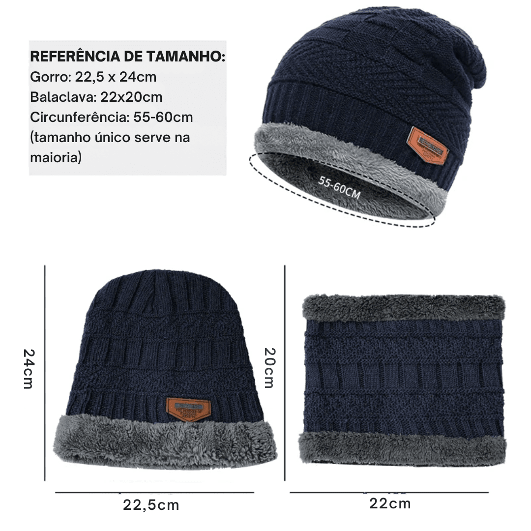Gorro de malha grossa + Balaclava - Loritta