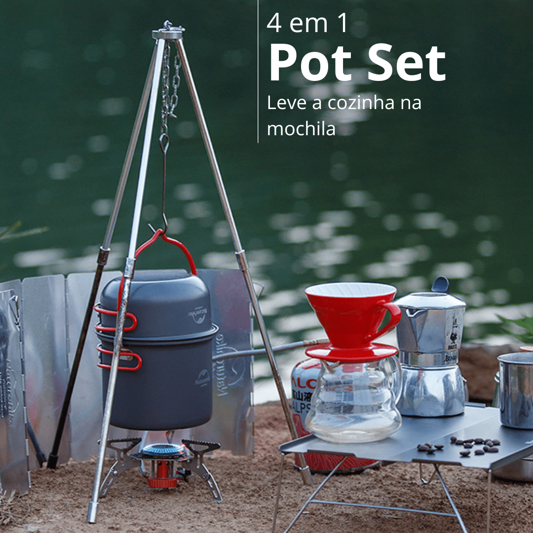 Kit Panelas de Acampamento 4 em 1 - PotSet