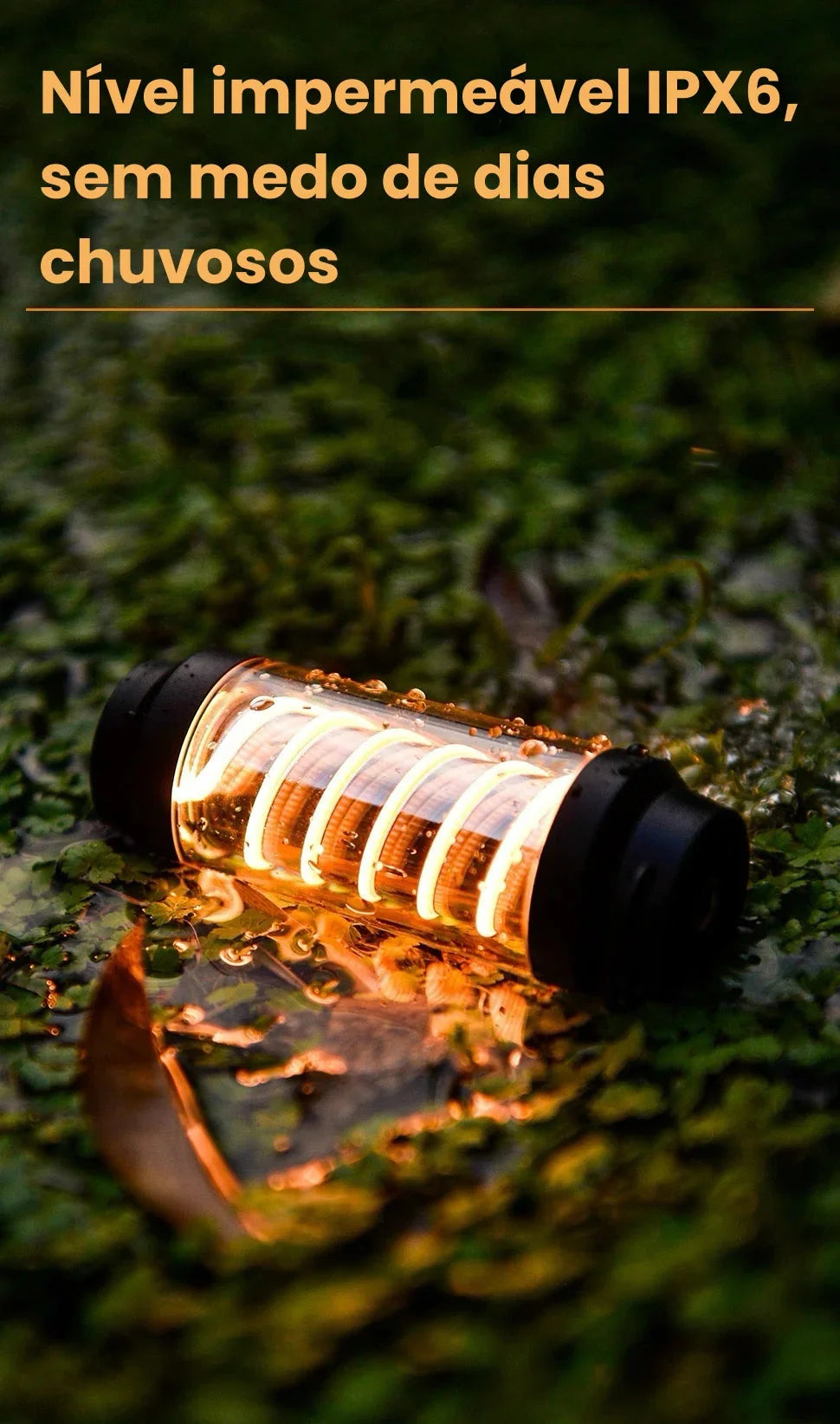 Luminária Portátil Ultraleve À Prova D'Água Recarregável LED - BASK