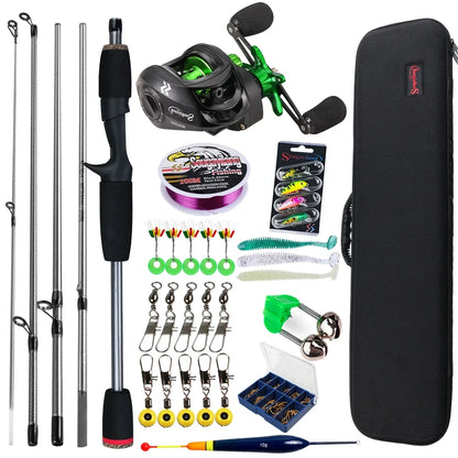 Kit de Pesca Sougayilang - 5 Peças - 7kg - 7.2:1 - Carbono 1,7M
