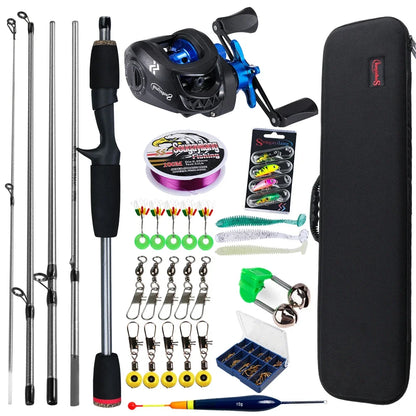 Kit de Pesca Sougayilang - 5 Peças - 7kg - 7.2:1 - Carbono 1,7M