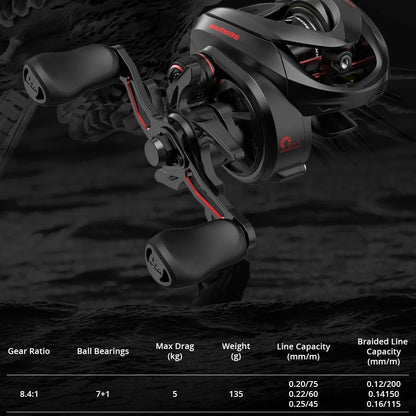 Carretilha Kastking Black Valiant Eagle II - 5KG - 8.4:1