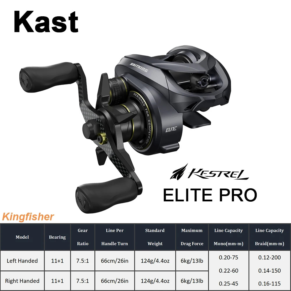 Carretilha Kastking Kestrel Elite, Drag 6 KG - 11+1 - 8.4:1