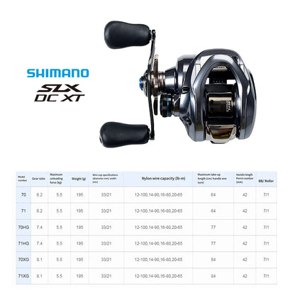 Carretilha Shimano SLX DC XT 71 HG - Drag 5,5kg - 7.4:1