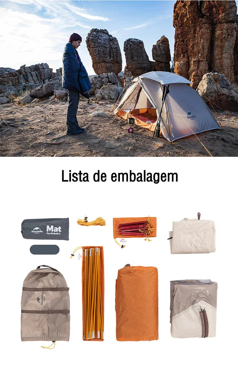 Barraca 20D Nylon 2 Pessoas Ultraleve À Prova D'Água - Naturehike