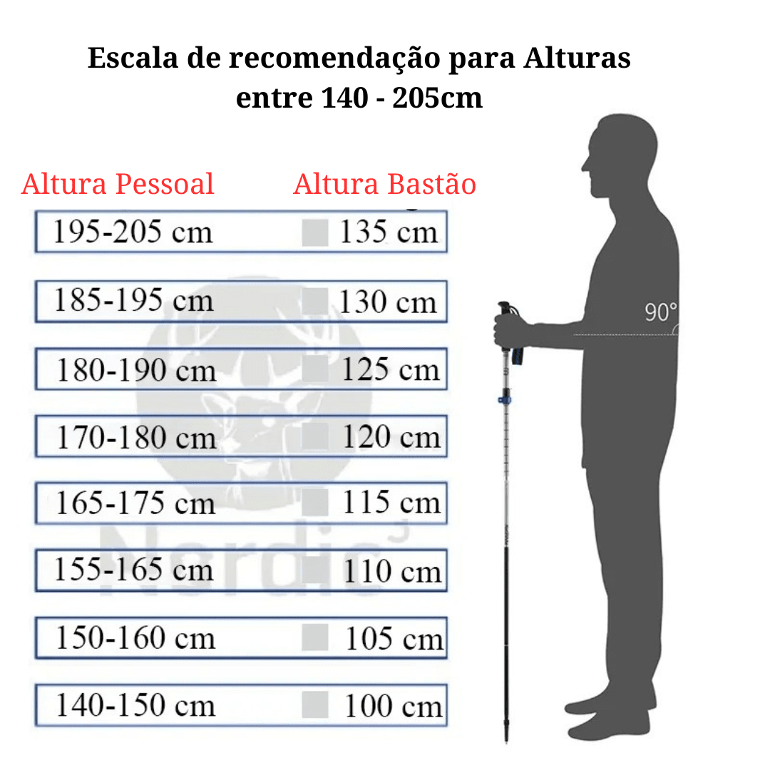 Bastão de Trekking Ultraleve Telescópica - Mountain
