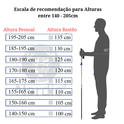 Bastão de Trekking Ultraleve Telescópica - Mountain