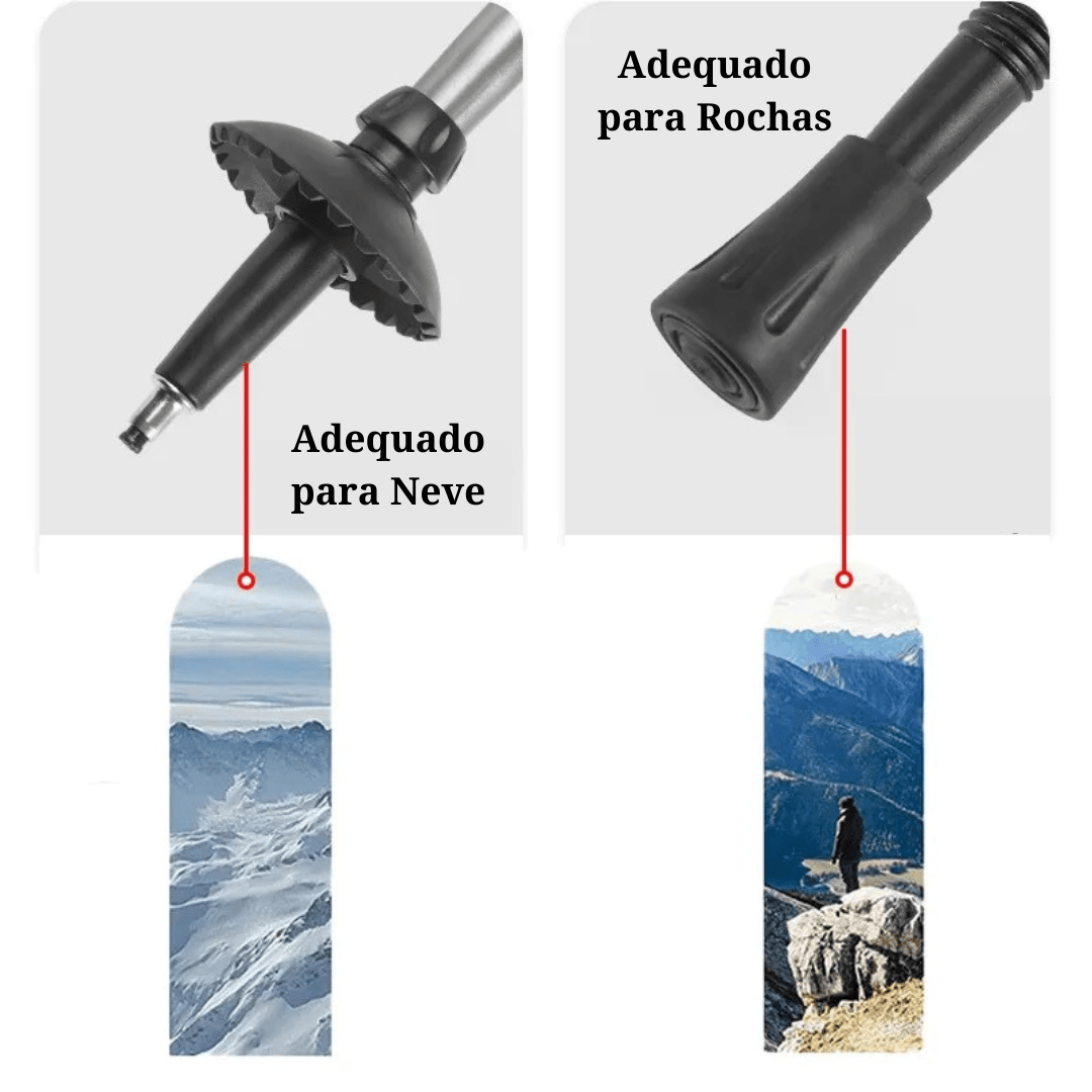 Bastão de Trekking Ultraleve Telescópica - Mountain