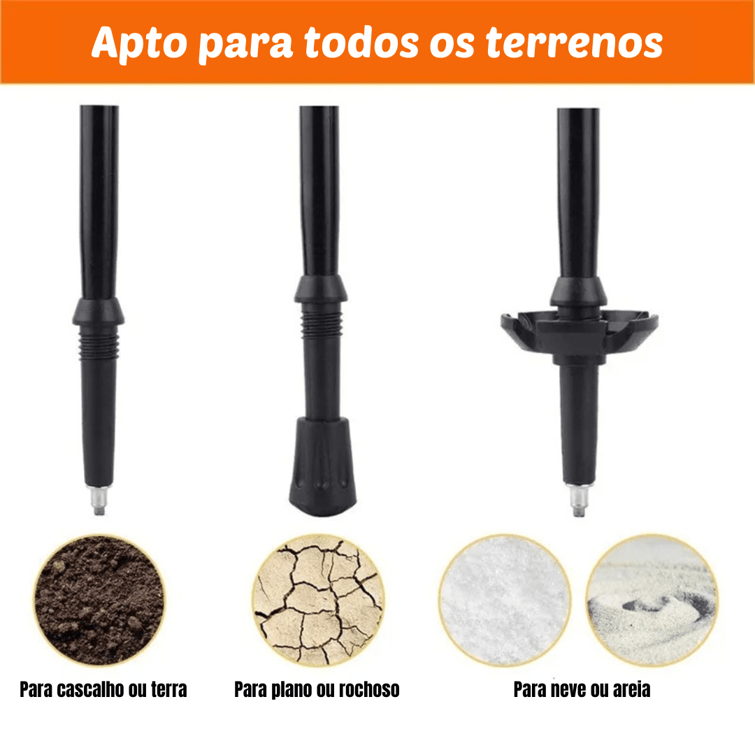 Kit 2 Bastões de Trekking Ergonômicos Ultraleves - Nordic