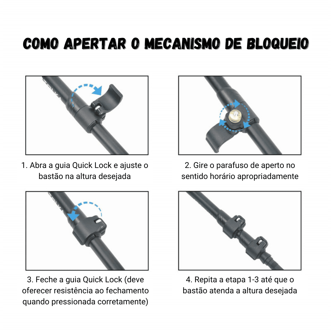 Kit 2 Bastões de Trekking Ergonômicos Ultraleves - Nordic