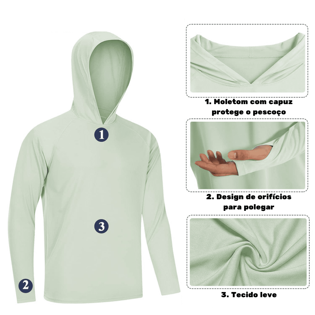 Blusa Respirável Proteção UV 50+ - UV Hoodie
