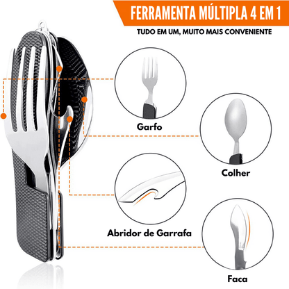 Canivete Portátil de Talheres 4 em 1