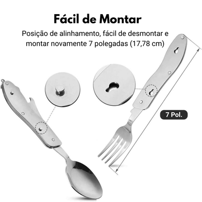 Canivete Portátil de Talheres 4 em 1