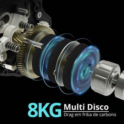 Carretilha Kastking Spartacus Plus - 11+1 Rol - 8KG Drag - 6.3:1