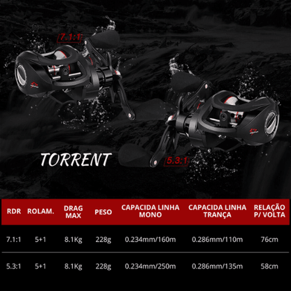 Carretilha Piscifun Torrent - 8.1 KG - 7.1:1