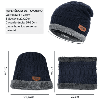Gorro de malha grossa + Balaclava - Loritta