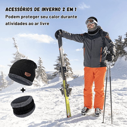 Gorro de malha grossa + Balaclava - Loritta