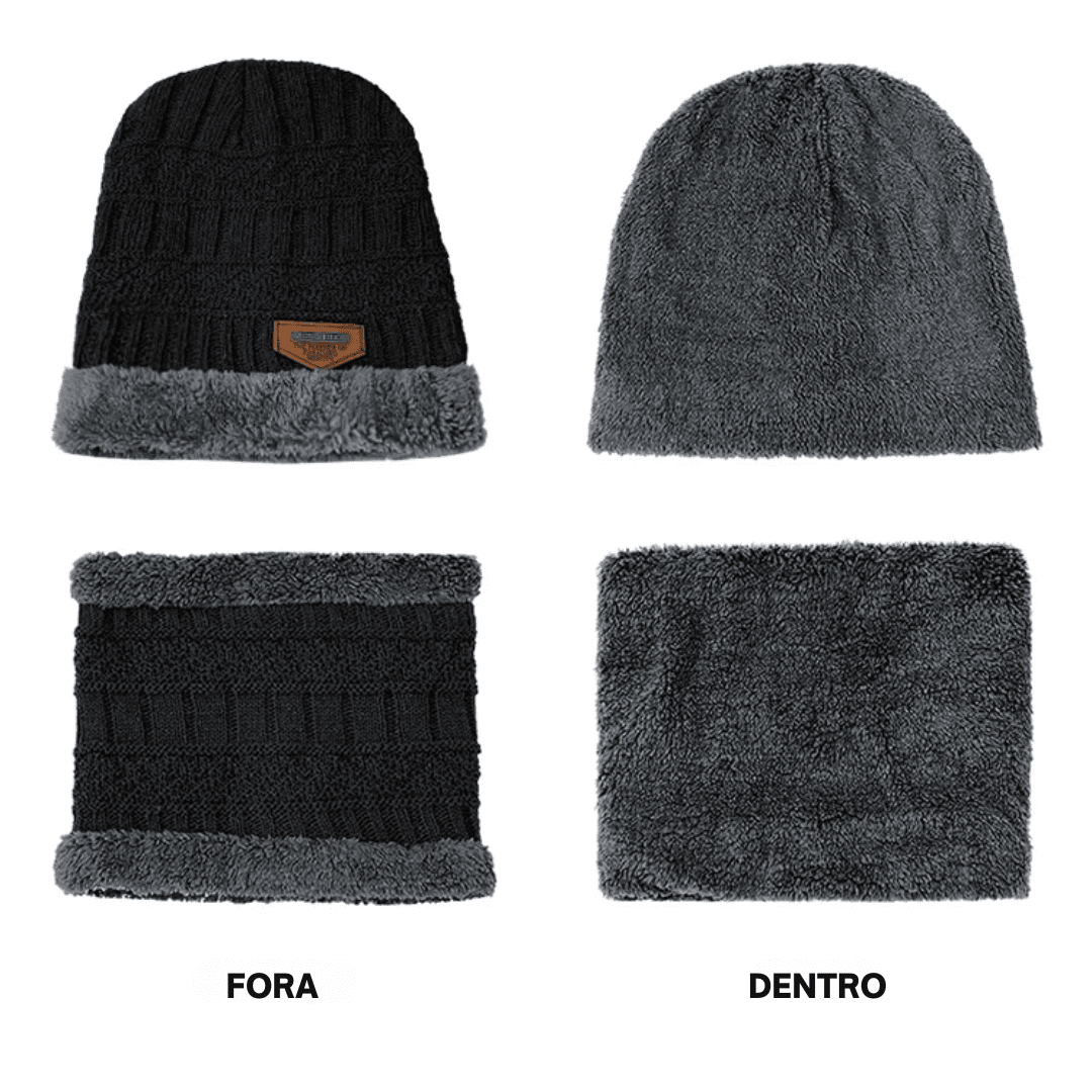 Gorro de malha grossa + Balaclava - Loritta