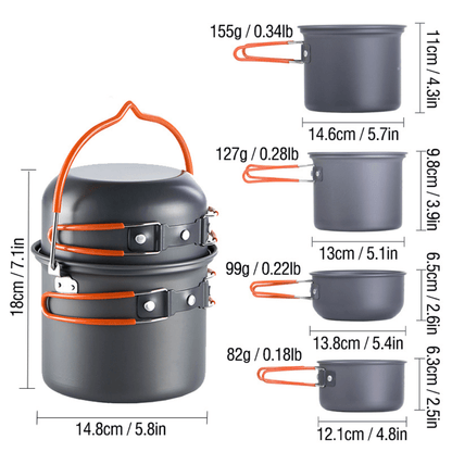 Kit Panelas de Acampamento 4 em 1 - PotSet