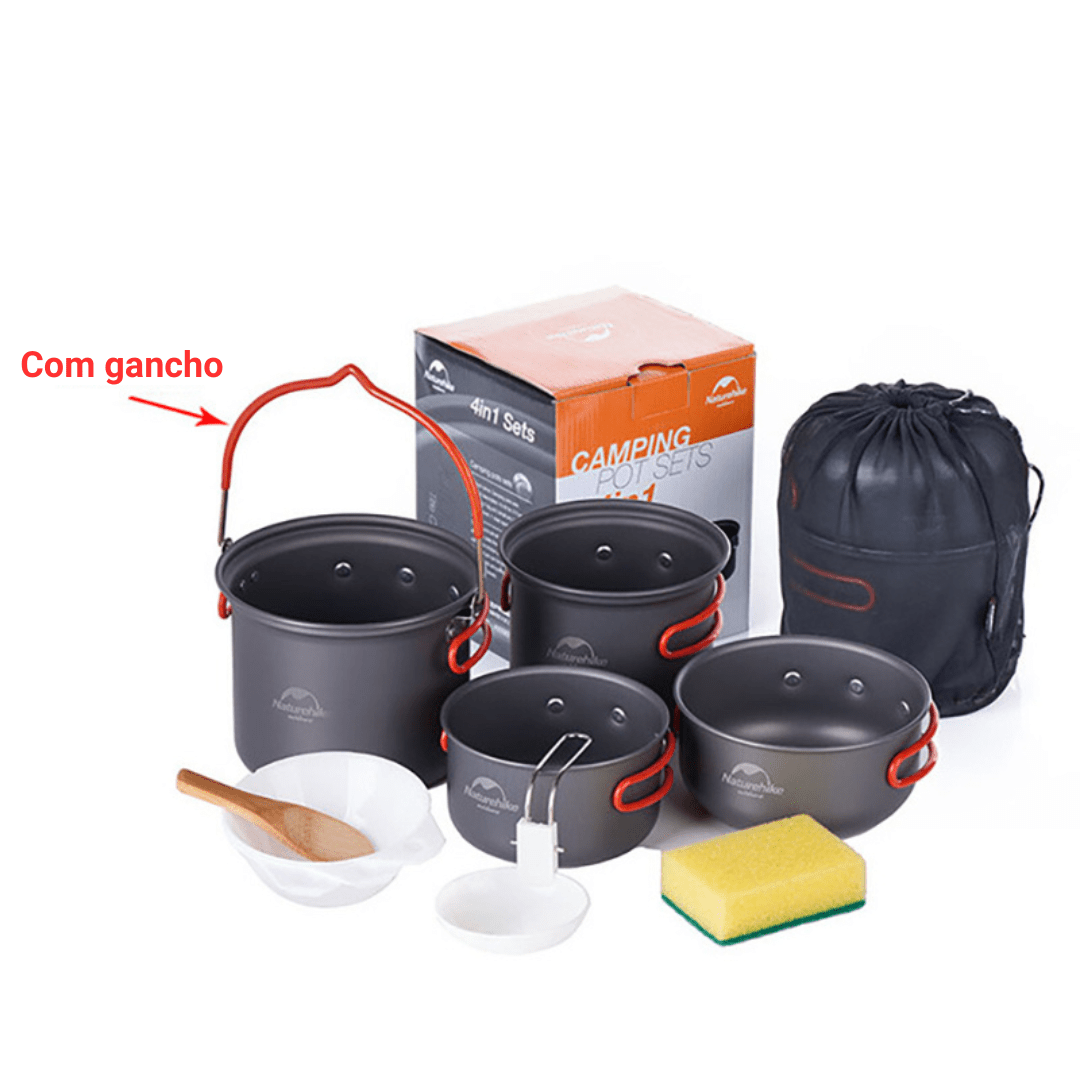 Kit Panelas de Acampamento 4 em 1 - PotSet